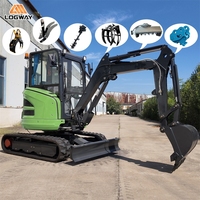 Pengiriman Gratis Excavator Mini LOGWAY Breaker Pipeline Kontrol Hidrolik Halus untuk Instalasi Utilitas Mini Excavator