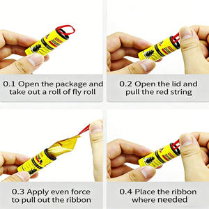 <span class=keywords><strong>Cinta</strong></span> Adhesiva para Moscas con Pegamento de Doble Cara, Trampa Adhesiva Desechable para un Control Efectivo de Insectos en Interiores y Exteriores - Product Image 5