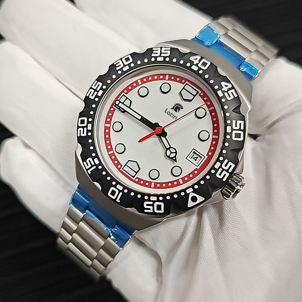 Red dial mechanical watch