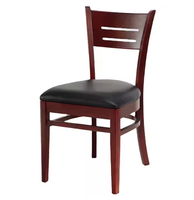 Chaise de salle à manger en bois, nouvelle, empilable, chaise de bar latérale en bois antique, chaises de restaurant en bois et en cuir