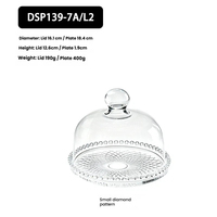 Couvercle à gâteau en verre transparent avec plateau de base, plateau de présentation multifonctionnel pour fruits, pâtisseries et pains avec couvercle, pour dégustation de thé de l'après-midi