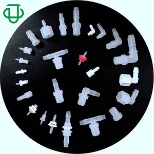 JU Plastic Fitting Plastic Connector 1/8NPT 1/4NPT Food Grade <b>PP</b> Threaded Pagoda Style For Rubber Hose - Product Image 2