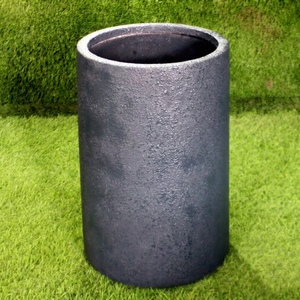 Maceta Cilíndrica Moderna con Aspecto de Hormigón, Textura Rugosa, para Jardín Exterior, Estilo Minimalista, Material de Fibra de Vidrio - Product Image 1