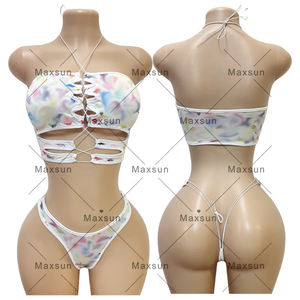 Maxsun Striptizci Kıyafetleri Dans Giysileri Egzotik Taytlar Çekici Oyuklu Fileli Askılı Çoraplar Kulüp Egzotik Baskılı Dans Giysileri MS144 - Product Image 4