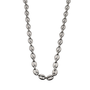 European American Hip Hop Ins Coffee Bean Titanium Steel Necklace For Women Geometric Chain Gift 455cm - Product Image 5