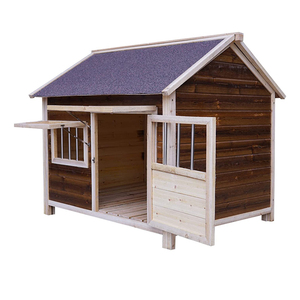 Outside Big Insulated Kennel Heavy Duty Weatherproof Wood Dog Cages Crates Houses For Outdoor With Food Feeder