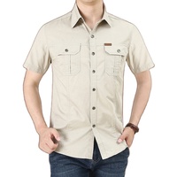 Chemise décontractée en coton à manches courtes pour hommes chemise tactique de sport demi-manche pour randonnée escalade chasse chemise de sport en plein air pour hommes