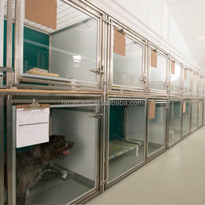 คอกสุนัข304สองชั้นพร้อมกระดุมปิดทำจากกระจกนิรภัยสแตนเลสสตีลหรูหรา - Product Image 3