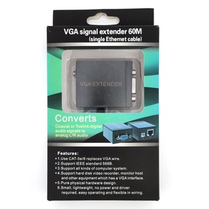 Extenseur de signal VGA vers <span class=keywords><strong>RJ45</strong></span> 60M, <span class=keywords><strong>amplificateur</strong></span>, convertisseur, câble <span class=keywords><strong>Ethernet</strong></span> CAT-5E/6, émetteur et récepteur pour moniteur - Product Image 5