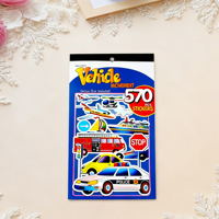 Lot d'autocollants pour véhicules pour enfants (570 pièces) - Autocollants de transport de différentes tailles pour tout-petits, cadeaux de fête et emballages cadeaux