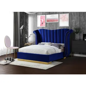 Fábrica de muebles de Dongguan, colecciones de colchones y juegos de cama de lujo personalizados, marco de camas con funda