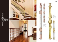 Mains courantes d'accoudoir d'escalier d'intérieur en cristal et en aluminium pour l'usage de villa