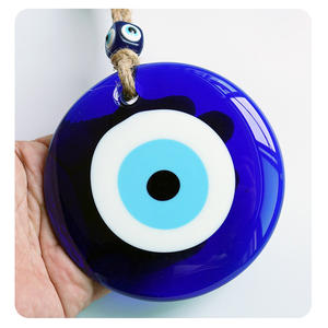 El Ojo del <span class=keywords><strong>Diablo</strong></span> Turco, Colgante de Cristal Fundido Hecho a Mano, Amuleto Turco Nazar, Colgante Personalizado de Cristal con Ojos Azules contra el Mal, Decoración para el Hogar - Product Image 1