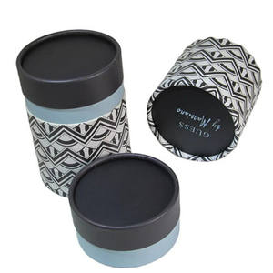 Bougie boîte cylindre rigide personnalisée de luxe avec couvercle et emballage en boîtes - Product Image 1