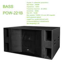 Double subwoofer 21 pouces 2400W crête 8000W prix d'usine à haut taux de puissance