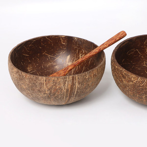 Wholesale Dough Natural Coconut Decoration Fruit Salad Noodle Wooden Salad Bowl