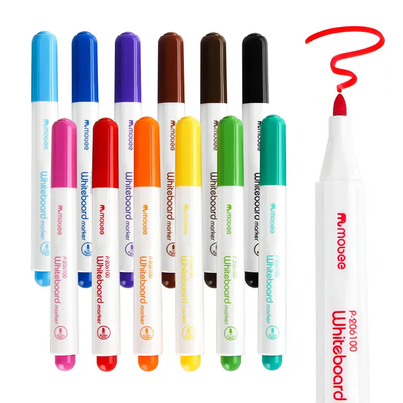 Haute qualité 12 couleurs tableau blanc marqueur stylo durable école effaçable à sec facile à effacer marqueur de tableau blanc non toxique