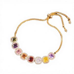 Bracelet de tennis en laiton de haute qualité avec zircon, réglable, tendance, cool, brillant, chaîne à maillons - Product Image 4