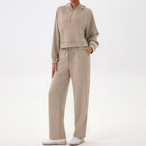 Conjunto de Dos Piezas de Ropa Deportiva para Correr y Hacer Ejercicio, Sudadera Holgada con Capucha y Pantalones Anchos, Novedad de Otoño, Ropa Deportiva Informal - Product Image 4