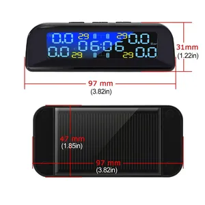 ระบบตรวจสอบแรงดันลมยาง TPMS สำหรับรถยนต์อัจฉริยะ พลังงานแสงอาทิตย์ จอแสดงผลดิจิตอล TMPS LCD พร้อม USB ระบบเตือนภัยอัตโนมัติ เซ็นเซอร์แรงดันลมยาง - Product Image 6