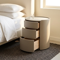 Station de sommeil intelligente, table de chevet ronde moderne avec tiroir pliable réglable, table de chevet pour chambre à coucher, meubles pour appartements