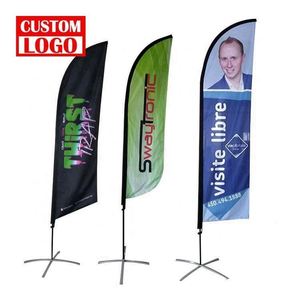 High Quality Double-<b>Sided</b> Polyester Feather Water Base Banner Wholesale Printed Beach Flag for Promotional Use - Product Image 1