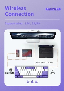 K33 Teclado Mecánico Musical RGB Ergonómico Hot Swap Gamer de 61 Teclas Mini 60 Por Ciento Inalámbrico BT Tri-Mode Nuevo Teclado de Computadora - Product Image 2