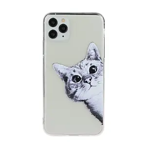 Dessin animé motif impression étui de téléphone en TPU souple pour iPhone 11 Pro sacs de téléphone portable étuis livraison directe