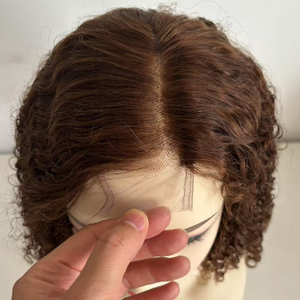 Nouvelle perruque courte bouclée en <span class=keywords><strong>cheveux</strong></span> humains, qualité supérieure, <span class=keywords><strong>cheveux</strong></span> brésiliens Mink, perruques avec fermeture en dentelle 2x6 Kim, vente en gros, perruque en <span class=keywords><strong>cheveux</strong></span> humains pas chère - Product Image 2