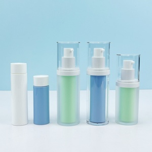 Refillable 15ml 30ml 50ml Serum Green Blue Plastic Cosmetic Lotion Airless <b>Pump</b> <b>Bottle</b> Luxury for Skincare with <b>Pump</b> - Product Image 3