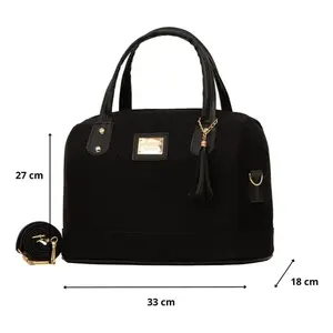 Bolsa de Yute Negra Fana Jordin para Mujer, Duradera, Ecológica, de Tamaño Mediano con Letras Impresas por Termotransferencia para Alimentos o Publicidad - Product Image 4