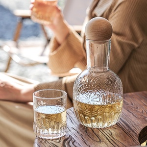 <span class=keywords><strong>Carafe</strong></span> de chevet en verre transparent rétro <span class=keywords><strong>Carafe</strong></span> à vin <span class=keywords><strong>design</strong></span> vintage <span class=keywords><strong>Carafe</strong></span> à <span class=keywords><strong>eau</strong></span> de nuit/pichet à lait Logo personnalisable Utilisation domestique Bambou - Product Image 2