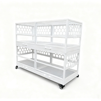 Miqi Cage pour animaux de grande taille, moderne, de haute qualité, en verre massif et acier inoxydable, bien ventilée, avec tiroir, plateau et marchepied, pour l'élevage d'animaux
