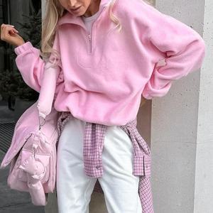 เสื้อสเวตเชิ้ตแบบใหม่ สกรีนโลโก้ได้ สไตล์สตรีทเรโทร ผ้าฟลีซคอตตอน ทรงโอเวอร์ไซส์ ไหล่ตก - Product Image 2