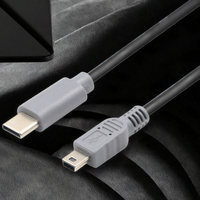 Kabel Adaptor OTG Tipe C ke USB Mini 5 Pin Kustom 25cm 50cm 1m PVC Berjaring untuk Ponsel Smartphone