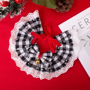 Accessoires de Noël pour animaux de compagnie : Nœuds papillon, tabliers, bavoirs, costumes de demoiselle d'honneur à carreaux et en dentelle, colliers et foulards de cosplay pour <span class=keywords><strong>chats</strong></span> et chiens <span class=keywords><strong>avec</strong></span> clochette - Product Image 4