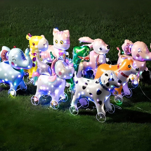 Led phát sáng Inflatable đi bộ động vật lá bóng bay với bánh xe Pet bóng bay cho công viên ngoài trời sinh nhật đảng trang trí - Product Image 2