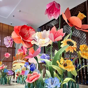 Vv123 fleur en papier haut de gamme en plein air fleur en papier imperméable Eva matériel fenêtre Shopping tête de porte géante décoration florale