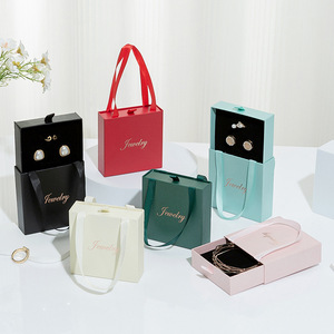 Factory Direct Sales High-End Drawer <b>Box</b> Ribbon Handle Recycled Materials 2cm High Hardness Jewelry <b>Box</b> <b>for</b> <b>Gift</b> Packaging - Product Image 4
