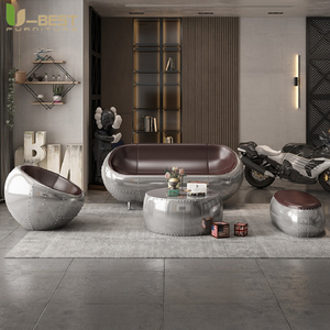 Sedia di Lusso Vintage Industriale Retrò Stile Aviatore per Bar Sigari, Pub, Club, Studio, Concessionaria Auto, Salotto, Arredamento Steampunk - Product Image 4