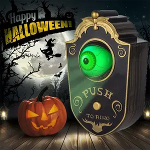 Novità campanello decorazioni per porte di Halloween puntelli Horror occhi spaventosi campanello casa stregata fuga Home Bar occhi rotanti spaventosi