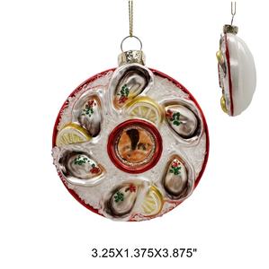 Décorations de Noël en forme d'huître ornées de citrons, ornements suspendus pour centres commerciaux, hôtels, fêtes, décorations festives - Product Image 1