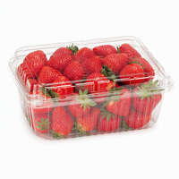 Conteneur alimentaire articulé en PET transparent, personnalisable et recyclable, 250 ml, 500 ml, pour boîte à fruits, boîte à salade, boîte à pain, boîte à pâtisserie, supermarché