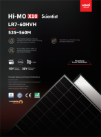 Panneau solaire LONGi Tier 1 550W 540W Hi-MO X10 LR7-60HVH HPBC 2.0 N-Type Mono Demi-cellule Module monocristallin à verre simple Prix usine