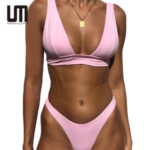 Liu Ming nuovi arrivi da donna Sexy tinta unita Micro perizoma costumi da bagno 2 pezzi costume da bagno Bikini Set - Product Image 1