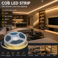 Bande LED COB 12V 480 LED 6000K CRI90 8mm Ruban Lumineux Flexible IP20 Éclairage d'Accentuation Intérieur Certifié CE RoHS