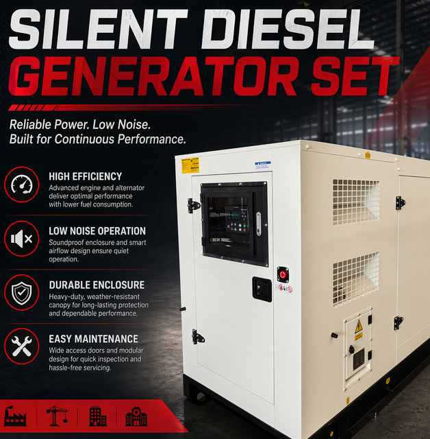 Good Quality Low Noise Silent Diesel Generator 40kW 50kVA 60kW 75kVA 100kW 125kVA 300kW 375kVA with ATS 400V for Backup Power