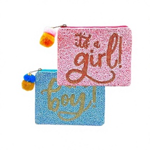 Hermoso Monedero Personalizado con Cuentas, Moderno, Hecho a Mano, de Alta Calidad, con Cierre de Cremallera, Correa Ajustable y Cristal - Product Image 1