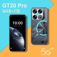 Venta al por Mayor del Teléfono Inteligente para Juegos GT 20 Pro 5G, Octa Core, 16 GB de RAM, 1 TB de ROM, Batería de 8800 mAh, Cámara de 72MP+108MP, Reconocimiento Facial