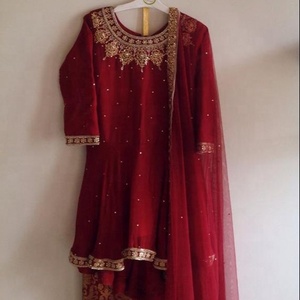 -New--Stylish---Trendy---Kurta with <b>Pant</b> -Dress for Party-wear-dress with Beautiful--applique work for Party/ Wedding =2021.. - Product Image 1